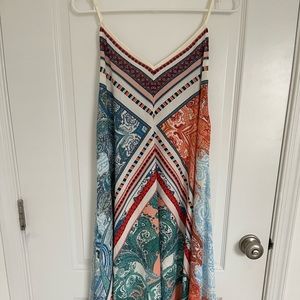 Printed asymmetrical midi dress